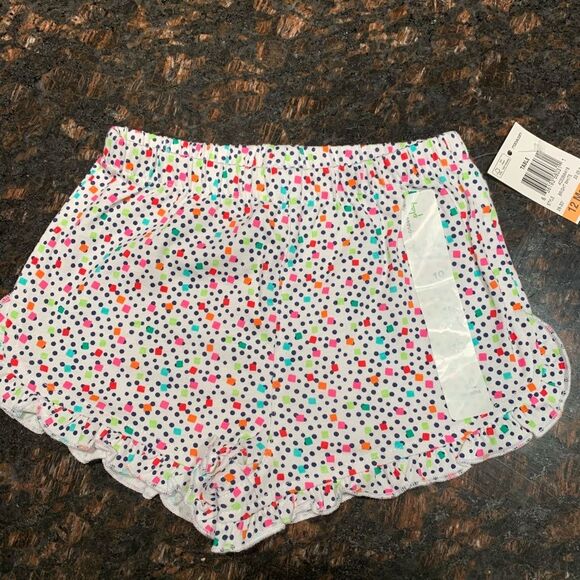 First Impressions white/dots & squares baby girl shorts, brand new, 12m - Picture 1 of 4